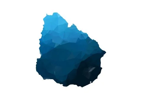 Vector Map - Blue Geometric Rumpled Triangular. Low poly map of Afghanistan.  Stock Illustration