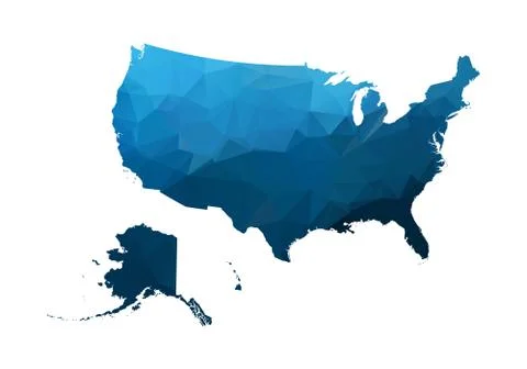 Vector Map - Blue Geometric Rumpled Triangular. Low poly map of Afghanistan.  Stock Illustration