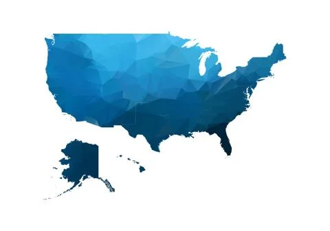 Vector Map - Blue Geometric Rumpled Triangular. Low poly map of Afghanistan.  Stock Illustration