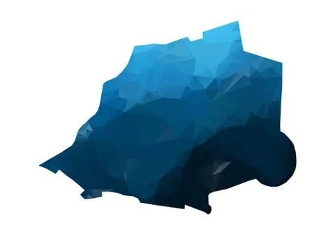 Vector Map - Blue Geometric Rumpled Triangular. Low poly map of Afghanistan.  Stock Illustration
