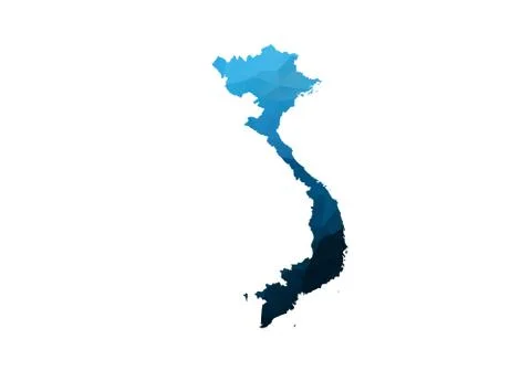 Vector Map - Blue Geometric Rumpled Triangular. Low poly map of Afghanistan.  Stock Illustration