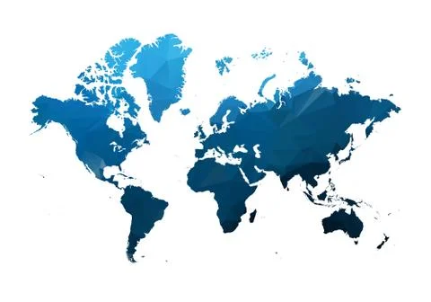 Vector Map - Blue Geometric Rumpled Triangular. Low poly map of Afghanistan.  스톡 일러스트