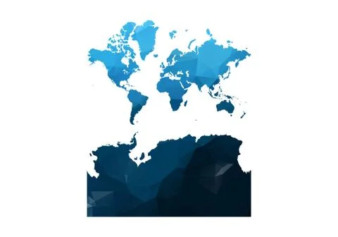 Vector Map - Blue Geometric Rumpled Triangular. Low poly map of Afghanistan.  Stock Illustration