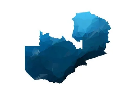 Vector Map - Blue Geometric Rumpled Triangular. Low poly map of Afghanistan.  Illustrazione stock