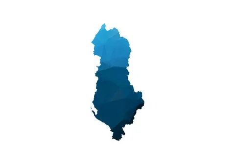 Vector Map - Blue Geometric Rumpled Triangular. Low poly map of Afghanistan.  Illustrazione stock
