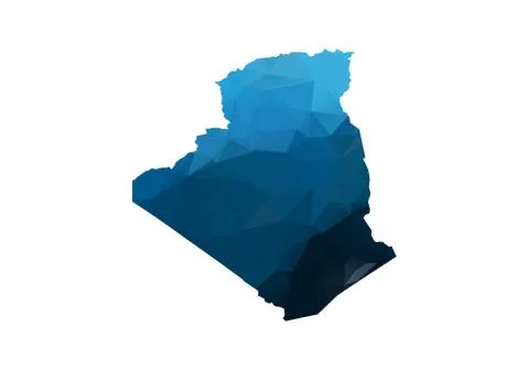 Vector Map - Blue Geometric Rumpled Triangular. Low poly map of Afghanistan.  Illustrazione stock
