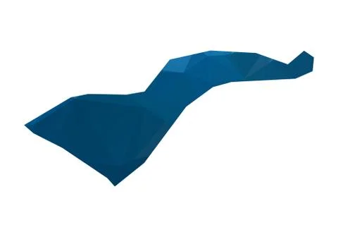 Vector Map - Blue Geometric Rumpled Triangular. Low poly map of Afghanistan.  Illustrazione stock