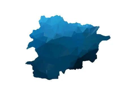 Vector Map - Blue Geometric Rumpled Triangular. Low poly map of Afghanistan.  Stock Illustration