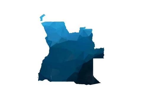 Vector Map - Blue Geometric Rumpled Triangular. Low poly map of Afghanistan.  Illustrazione stock