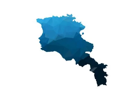 Vector Map - Blue Geometric Rumpled Triangular. Low poly map of Afghanistan.  Illustrazione stock