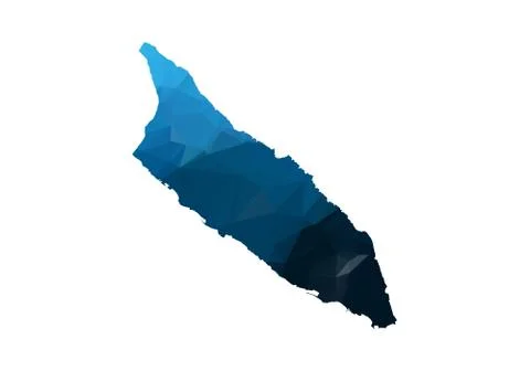 Vector Map - Blue Geometric Rumpled Triangular. Low poly map of Afghanistan.  Stock Illustration