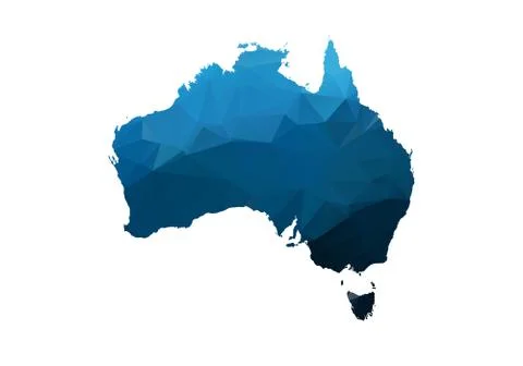 Vector Map - Blue Geometric Rumpled Triangular. Low poly map of Afghanistan.  Stock Illustration