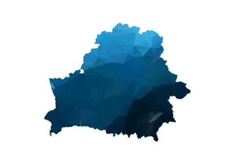 Vector Map - Blue Geometric Rumpled Triangular. Low poly map of Afghanistan.  Stock Illustration