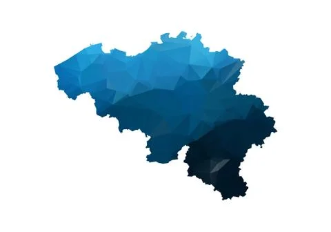 Vector Map - Blue Geometric Rumpled Triangular. Low poly map of Afghanistan.  Stock Illustration