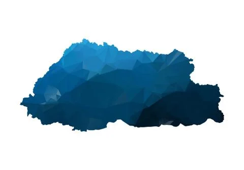 Vector Map - Blue Geometric Rumpled Triangular. Low poly map of Afghanistan.  Stock Illustration