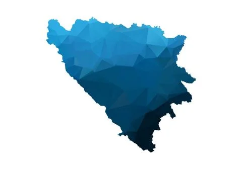 Vector Map - Blue Geometric Rumpled Triangular. Low poly map of Afghanistan.  Illustrazione stock