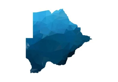 Vector Map - Blue Geometric Rumpled Triangular. Low poly map of Afghanistan.  Stock Illustration