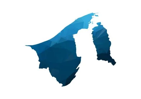 Vector Map - Blue Geometric Rumpled Triangular. Low poly map of Afghanistan.  Stock Illustration