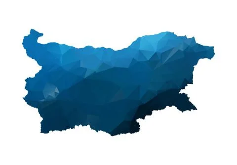 Vector Map - Blue Geometric Rumpled Triangular. Low poly map of Afghanistan.  Stock Illustration