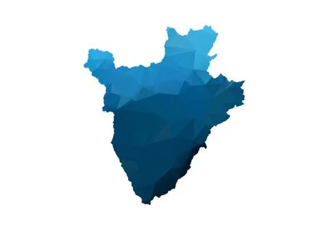Vector Map - Blue Geometric Rumpled Triangular. Low poly map of Afghanistan.  Illustrazione stock