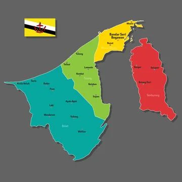 Vector map of Brunei Stock Illustration