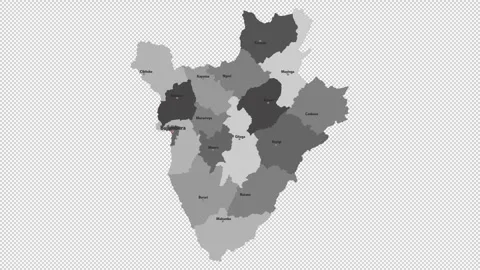 Vector map of Burundi with names of cities and with borders city Stock Footage 331899382