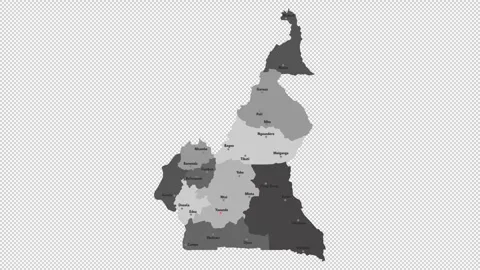 Vector map of Cameroon with names of cities and with borders city Stock Footage 330267283