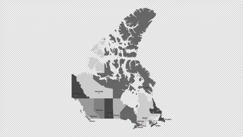 Vector map of Canada with names of cities and with borders city Stock Footage 329631587