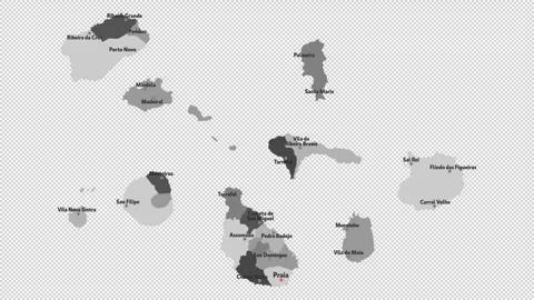 Vector map of Cape Verde with names of cities and with borders city Stock Footage 331899391