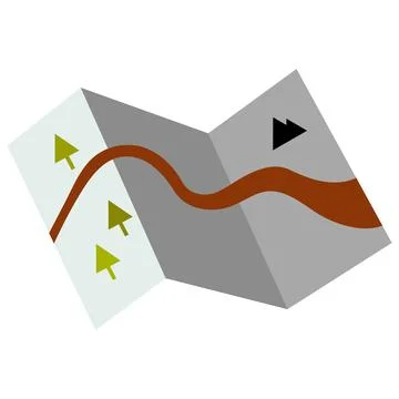 Vector map in cartoon hand drawn flat style. Stock Illustration