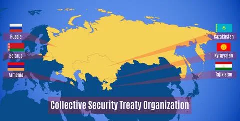 Vector map of the Collective Security Treaty Organization (CSTO). Stock-Illustration