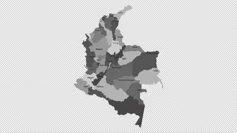Vector map of Colombia with names of cities and with borders city Stock Footage 330267066