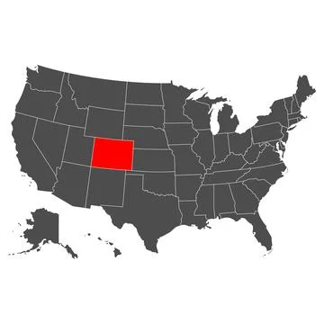 Vector map of Colorado. High detailed illustration. Country of the United Sta Stock Illustration