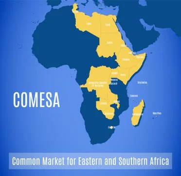 Vector map of the Common Market for Eastern and Southern Africa (COMESA) Stock Illustration