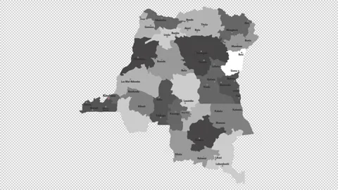 Vector map of Congo with names of cities and with borders city Stock Footage 330712974