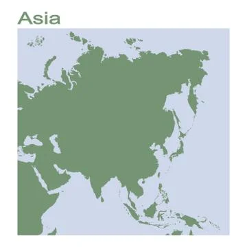 Vector map of continent Asia Stock Illustration