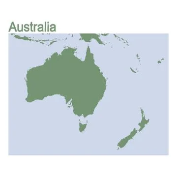 Vector map of continent Australia Stock Illustration