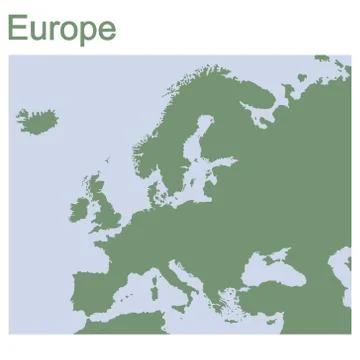Vector map of continent Europe Stock Illustration