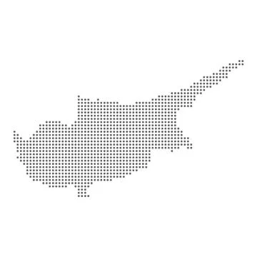 Vector map of Cyprus from polka dots points pixel particle イラスト素材