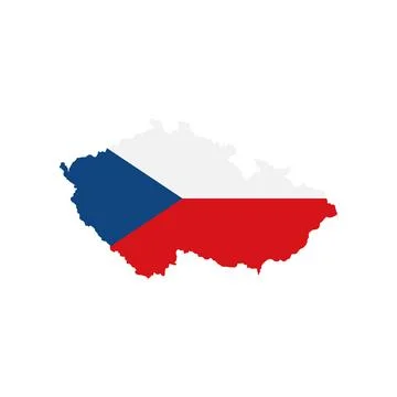Vector Map of Czech Republic Territories with National Flag Stock Illustration