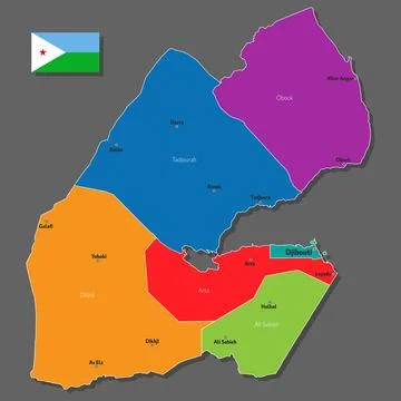 Vector map of Djibouti Illustrazione stock