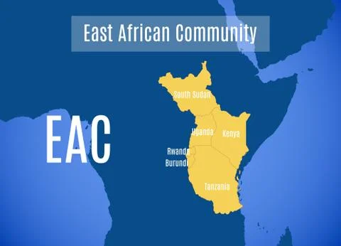 Vector map of the East African Community (EAC) Illustration