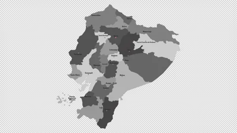 Vector map of Ecuador with names of cities and with borders city Stock Footage 330712971