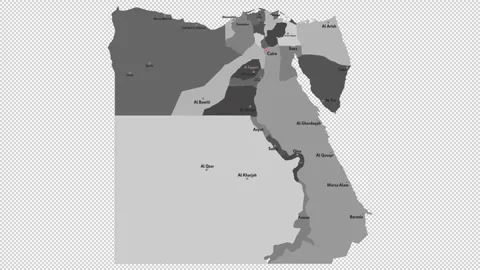 Vector map of Egypt with names of cities and with borders city Stock Footage 330267068