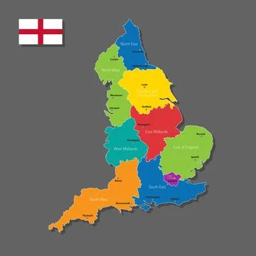 Vector map of England Stock Illustration