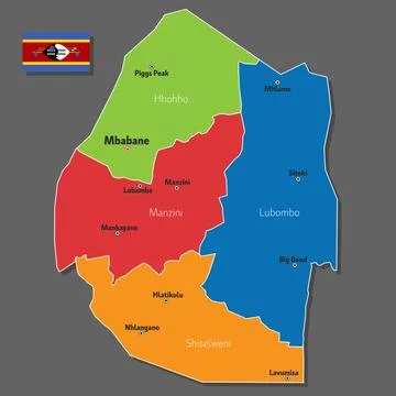 Vector map of Esvatini Stock Illustration