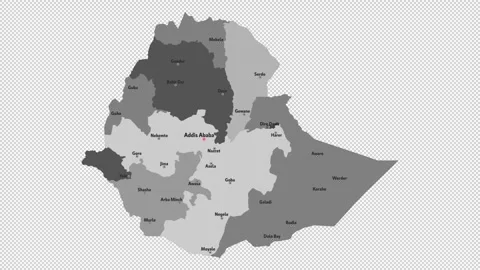Vector map of Ethiopia with names of cities and with borders city Stock Footage 331899414