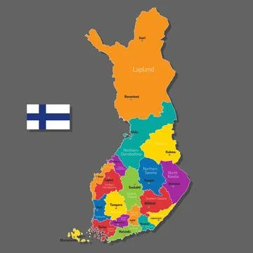 Vector map of Finland Illustrazione stock