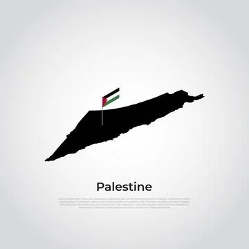 Vector map flag of palestine isolated on white background Stock Illustration