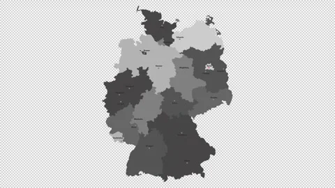Vector map of Germany with names of cities and with borders city Stock Footage 329631855